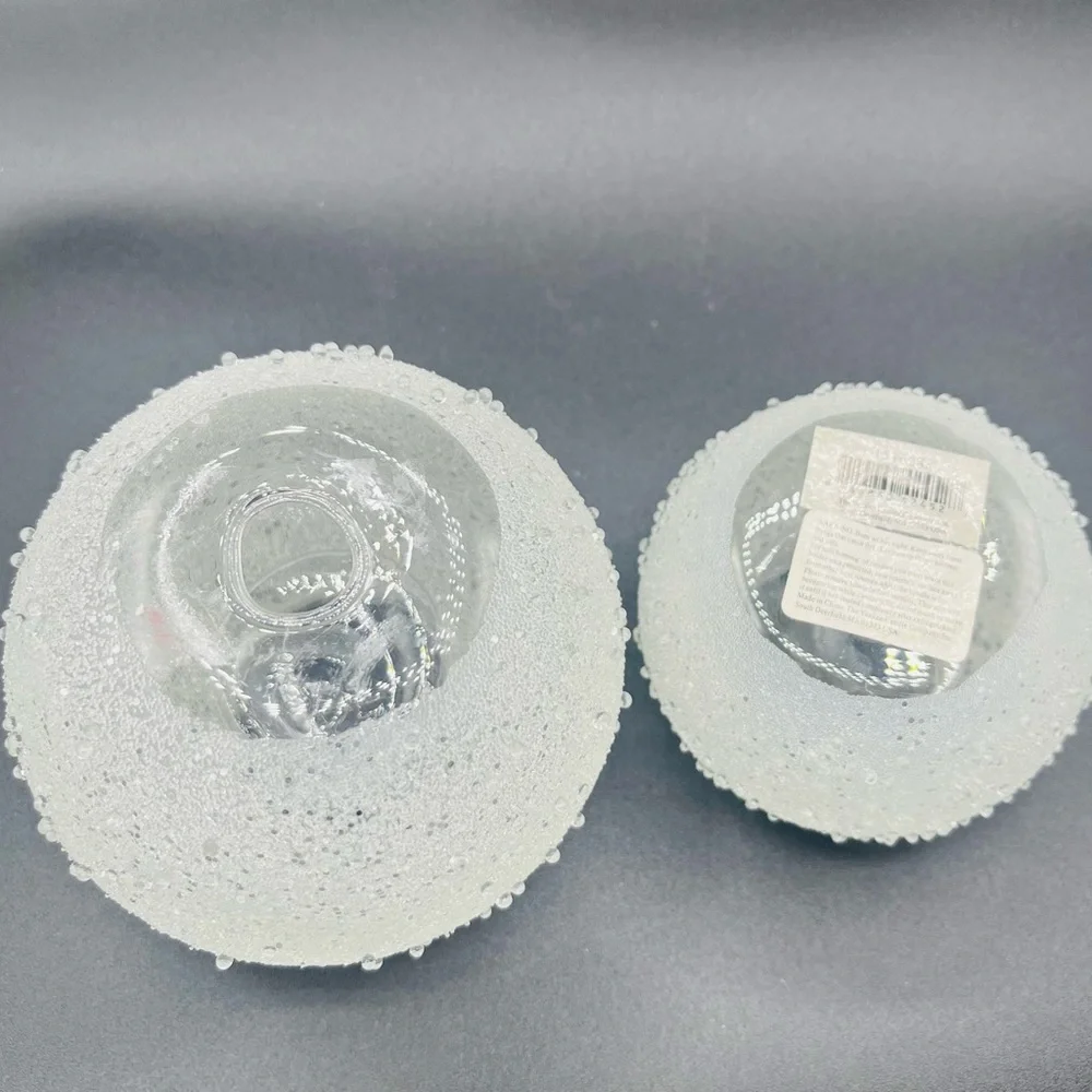 2‎ RARE Yankee Candle Snowball TEALIGHT Holders Glitter Diamond Look EUC